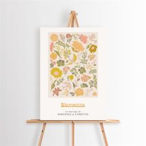 Panneau bienvenue Hippie chic personnalisable - 29,7 x 42 cm - Monfairepart