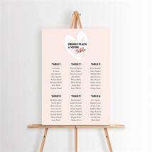 Plan de table mariage Coeur personnalisable - 29,7 x 42 cm - Monfairepart