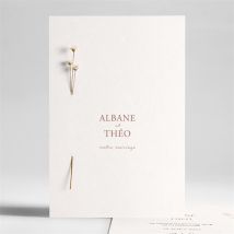 Faire-part mariage Poésie Boheme fleur séchée personnalisable - Couleur Rose et Beige - 14,5 x 21 cm - Monfairepart