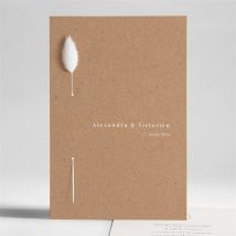 Faire-part mariage Capsule Champetre fleur séchée personnalisable - Couleur Kraft - 14,5 x 21 cm - Monfairepart