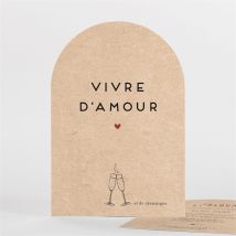 Faire-part mariage Champagne arche personnalisable - Couleur Beige et Marron/Kraft - 12 cm x 17,5 cm - Monfairepart