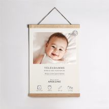 Affiche naissance Télégramme picto personnalisable - 29,7 x 42 cm - Monfairepart