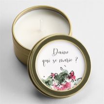 Bougie mariage Jolie Devinette or personnalisable - 5 cm et 2,5 cm de hauteur - Monfairepart