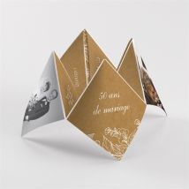 Invitation anniversaire de mariage Partageons cocotte personnalisable - Couleur Blanc - 20,9 x 20,9 cm - Monfairepart
