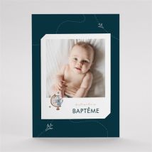 Faire-part de baptême Mon Passeport Bapteme duo personnalisable - Couleur Bleu - 14 x 10 cm assemblé - magnet 10 x 8 cm - Monfairepart