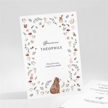 Faire-part naissance Forêt d'automne portrait personnalisable - Couleur Marron - 10,5 x 14,5 cm - Monfairepart