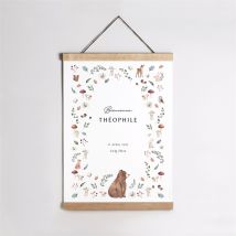 Affiche naissance Forêt d'automne personnalisable - 29,7 x 42 cm - Monfairepart