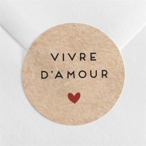 Sticker mariage Champagne personnalisable - Couleur Beige et Marron/Kraft - 4 cm - Monfairepart