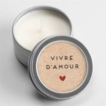 Bougie mariage Champagne argent personnalisable - 5 cm et 2,5 cm de hauteur - Monfairepart