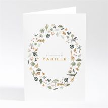 Faire-part naissance Savane personnalisable - Couleur Vert/Jaune/Multicolore - 10 x 14,5 cm - Monfairepart