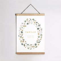 Affiche naissance Savane personnalisable - 29,7 x 42 cm - Monfairepart