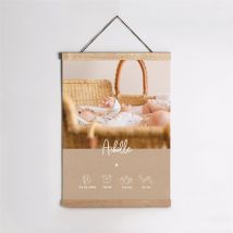 Affiche naissance Kraft garçon personnalisable - 29,7 x 42 cm - Monfairepart