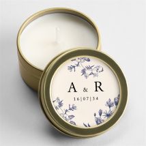 Bougie mariage Exotique or personnalisable - 5 cm, 2,5 cm de hauteur - Monfairepart