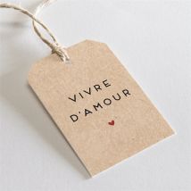 Etiquette mariage Champagne personnalisable - Couleur Beige et Marron/Kraft - 4 x 6 cm - Monfairepart