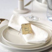 Rond de serviette mariage Notre Télégramme personnalisable - 4 x 6 cm - Monfairepart