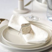 Rond de serviette mariage Dans le Sable personnalisable - 4 x 6 cm - Monfairepart