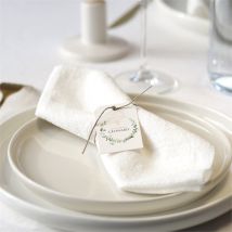 Rond de serviette baptême L'eucalyptus personnalisable - 4 x 6 cm - Monfairepart