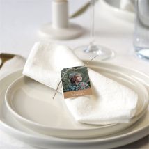 Rond de serviette communion Illustration végétale personnalisable - 4 x 6 cm - Monfairepart