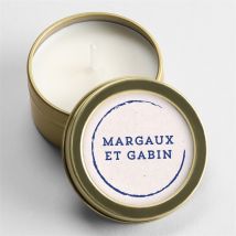 Bougie mariage Allez viens ! or personnalisable - 5 cm, 2,5 cm de hauteur - Monfairepart
