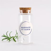 Mignonnette mariage Allez viens ! sticker personnalisable - 3,7 cm de diamètre et 8 cm de hauteur - Monfairepart