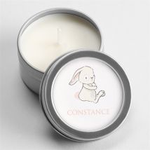 Bougie baptême Petit Lapin Baptême argent personnalisable - 5 cm et 2,5 cm de hauteur - Monfairepart