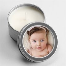 Bougie baptême Maison du baptême ! argent personnalisable - 5 cm et 2,5 cm de hauteur - Monfairepart