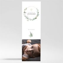 Signet baptême L'eucalyptus Magnet personnalisable - Couleur Vert et Blanc - 5,4 x 19,4 cm - Monfairepart