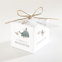 Boîte de dragées baptême Farandole marine personnalisable - Couleur Bleu, Blanc et Gris - 4,5 cm - Monfairepart