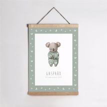 Affiche naissance Koala pyjama personnalisable - 29,7 x 42 cm - Monfairepart