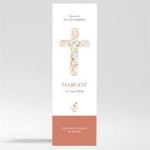 Signet baptême Florilège magnet personnalisable - Couleur Rouge et Blanc - 5,4 x 19,4 cm - Monfairepart
