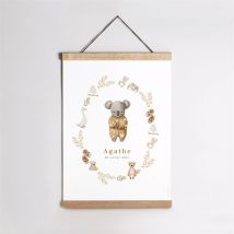 Affiche naissance Bébé koala personnalisable - 29,7 x 42 cm - Monfairepart