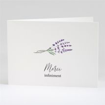 Carte de remerciement décès Souvenir de lavande plié personnalisable - Couleur Violet et Blanc - 14,5 x 10,5 cm fermé - Monfairepart
