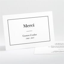 Carte de remerciement décès Classique paysage personnalisable - Couleur Noir, Blanc et Blanc - 13,8 x 9,5 cm - Monfairepart