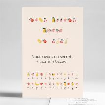 Carte annonce grossesse Rébus