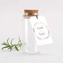 Boîte de dragées mariage Terre de Feu Mignonnette - Couleur Rouge/Vert/Jaune/Orange/Beige/Blanc/Multicolore - 3,7 cm de diamètre et 8 cm de hauteur - 