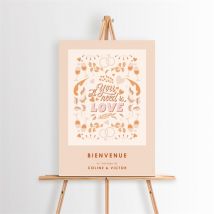 Panneau bienvenue Hippie personnalisable - 29,7 x 42 cm - Monfairepart