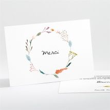 Carte de remerciement décès Farandole paysage personnalisable - Couleur Blanc et Multicolore - 13,8 x 9,5 cm - Monfairepart