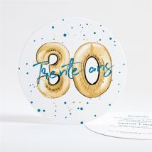 Invitation anniversaire Ballon 30 ans
