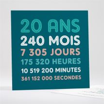 Invitation anniversaire 20 ans