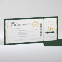 Invitation anniversaire Carte d’embarquement 40 ans
