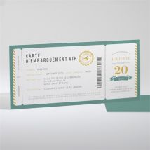 Invitation anniversaire Carte d’embarquement