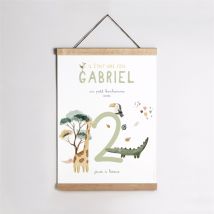 Affiche naissance Ma petite savane personnalisable - 29,7 x 42 cm - Monfairepart