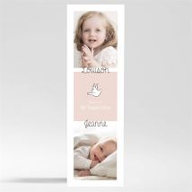 Signet baptême Petites soeurs personnalisable - Couleur Rose et Blanc - 5,4 x 19,4 cm - Monfairepart