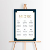 Plan de table mariage Art déco personnalisable - 29,7 x 42 cm - Monfairepart