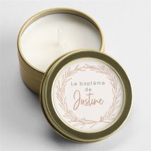 Bougie baptême Fille adulte or personnalisable - 5 cm et 2,5 cm de hauteur - Monfairepart