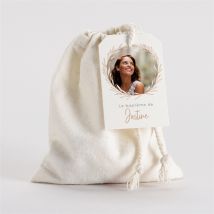 Pochon baptême Fille adulte personnalisable - 10 cm x 12 cm - Monfairepart