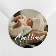 Sticker naissance Mon joli prénom personnalisable - Couleur Blanc - 4 cm - Monfairepart