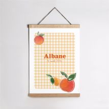 Affiche naissance Vichy fruité personnalisable - 29,7 x 42 cm - Monfairepart