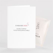 Faire-part naissance A vous de jouer avec graines personnalisable - Couleur Blanc - 9,8 x 14,5 cm fermé - Monfairepart