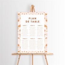 Plan de table mariage Hippie personnalisable - 29,7 x 42 cm - Monfairepart